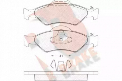 R BRAKE rb1344 -  Комплект тормозных колодок, дисковый тормоз